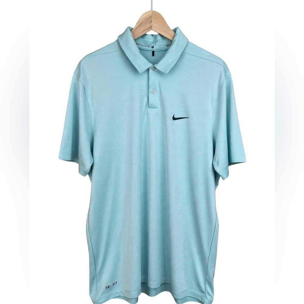 Nike Tiger Wood Collection Golf Polo Shirt Sly Blue Like New Large